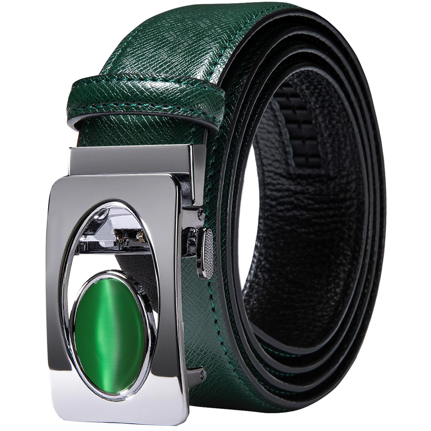 Dubulle Men's Ratchet Belt Gold/Black/Red/Green/Blue/White Automatic Buckle Business Casual Belt Gift - Adjustable Fit
