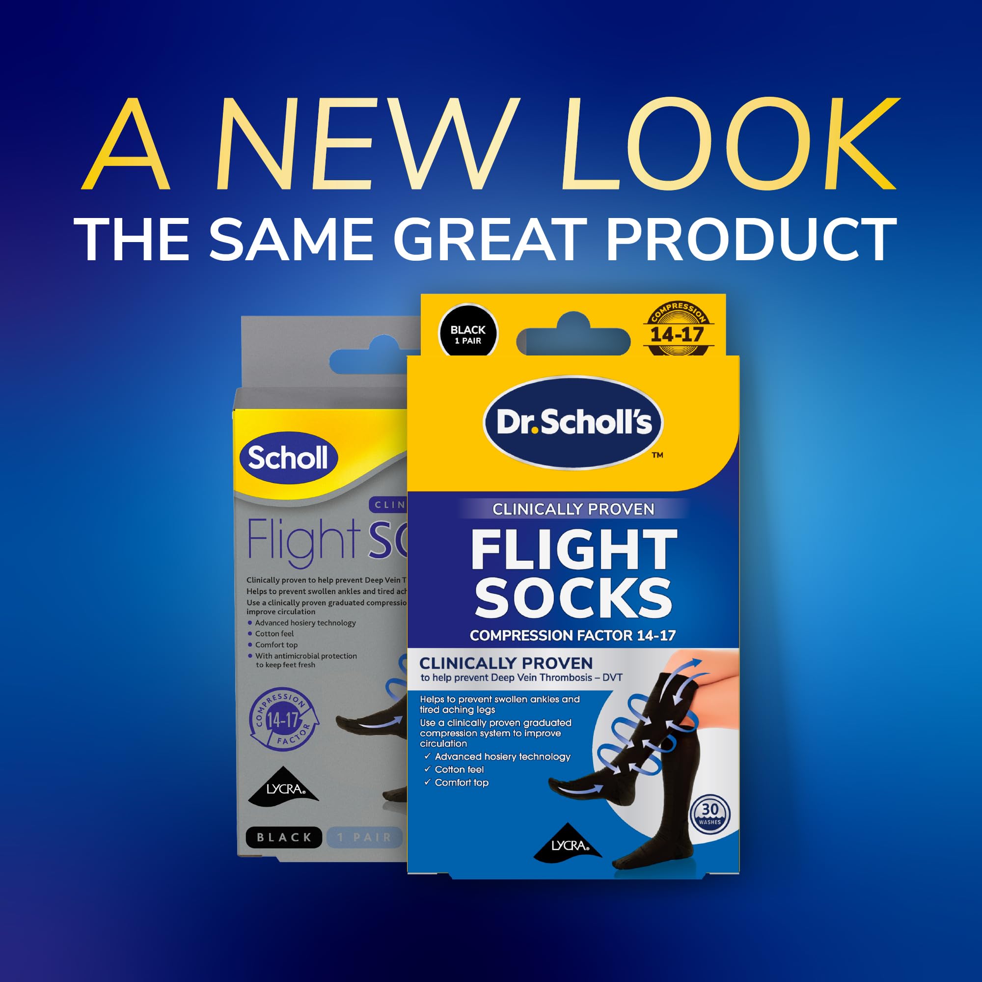 Scholl Footcare - 1 Paire de Bas de Contention - Noir - Taille 40 - 43