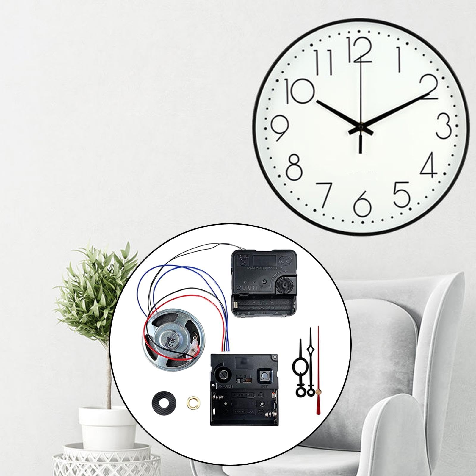 Lot De Pièces De Réparation Pour Horloge Murale DIY - Accessoires En Plastique Noir - Neuf Sous Emballage