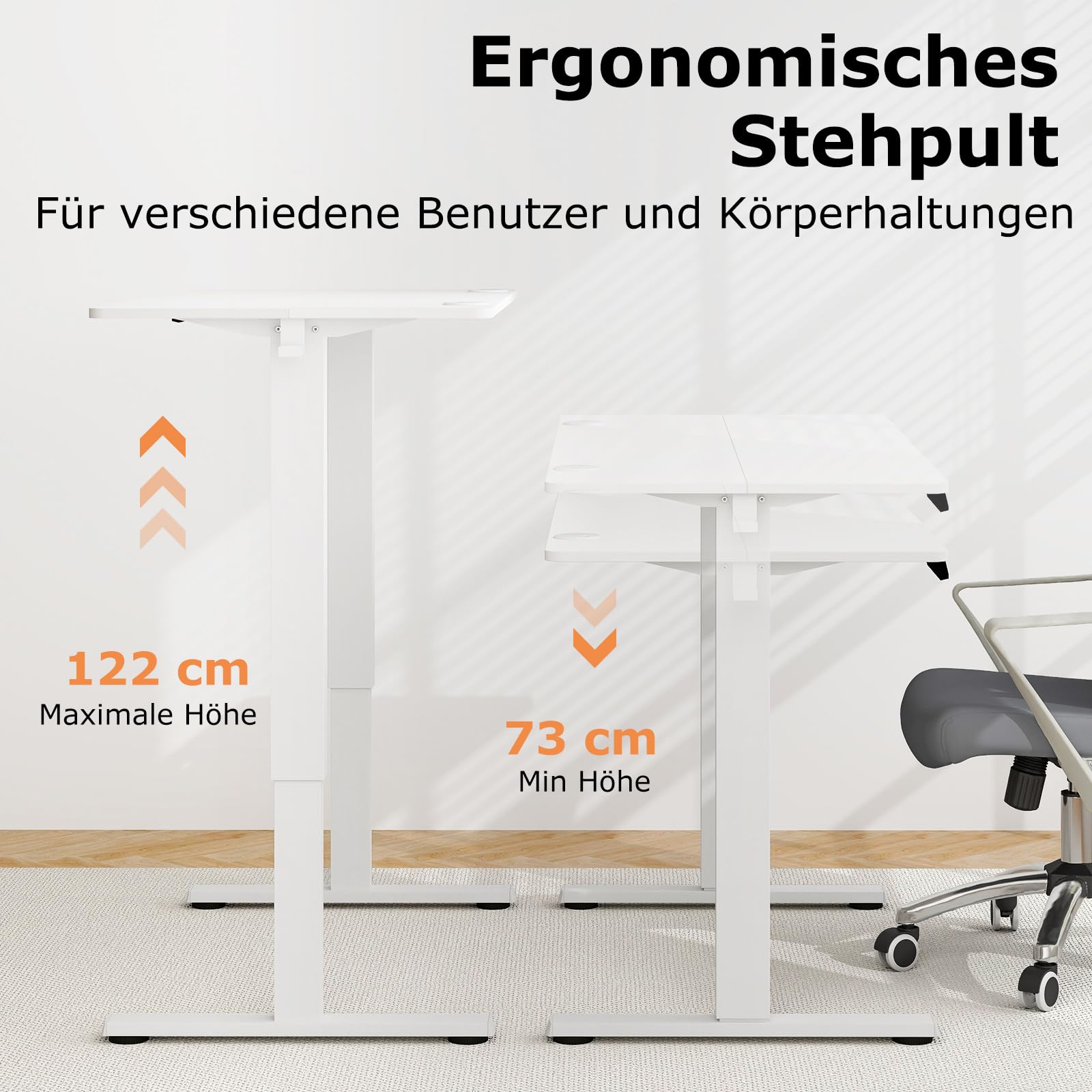 COSTWAY In Hoogte Verstelbaar Bureau, 160 X 60 Cm Elektrisch Sta Bureau Met 2 Haken En Kabelmanagement Sta Zittafel Met Geheugenfunctie En Botsingsbescherming Computertafel Voor Thuiskantoor