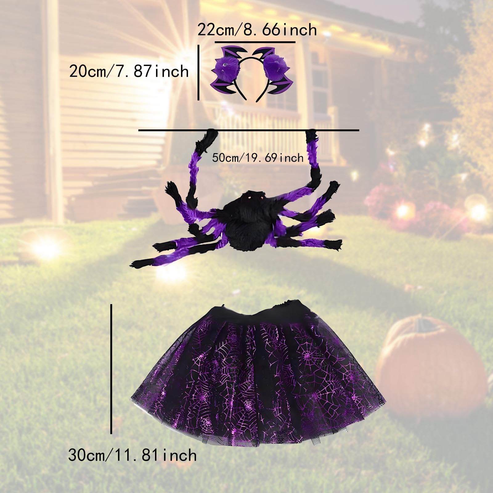 predolo Disfraz para Niñas Tutu Falda Diadema Diseño Único Adecuado para Escolares Celebraciones Halloween