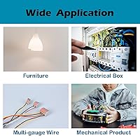 Vista 9 de Kit de conectores de alambre de empalme compacto, 1 conductor, conectores de palanca para cableado 28-12 AWG (50 unidades, naranja transparente)