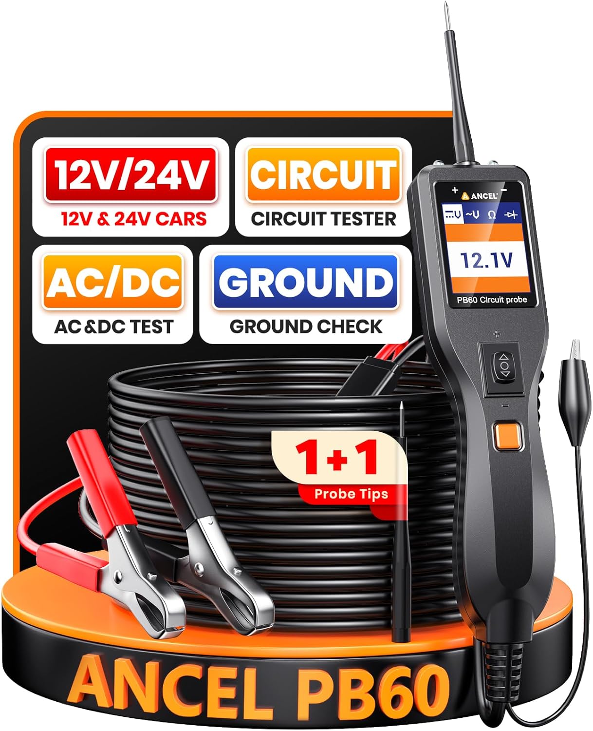 ANCEL PB60 Automotive Power Circuit Probe Tester with L5000 PRO Upgraded Smoke Machine Automotive