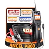 PB60 Power Circuit Probe Tester, 12 24V Automotive Circuit Tester, Electrical Short/Open Breaker Finder, AC DC Diode Resistance Continuity Test, Relay Fuse Tester, Digital Multimeter/Ohmmeter