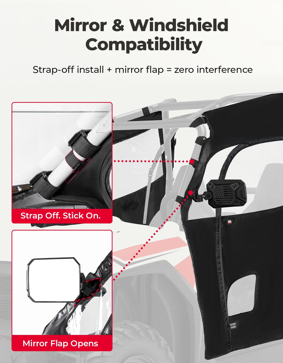 Amazon.com: KEMIMOTO Soft Doors Compatible with RZR 570 /Trail 570