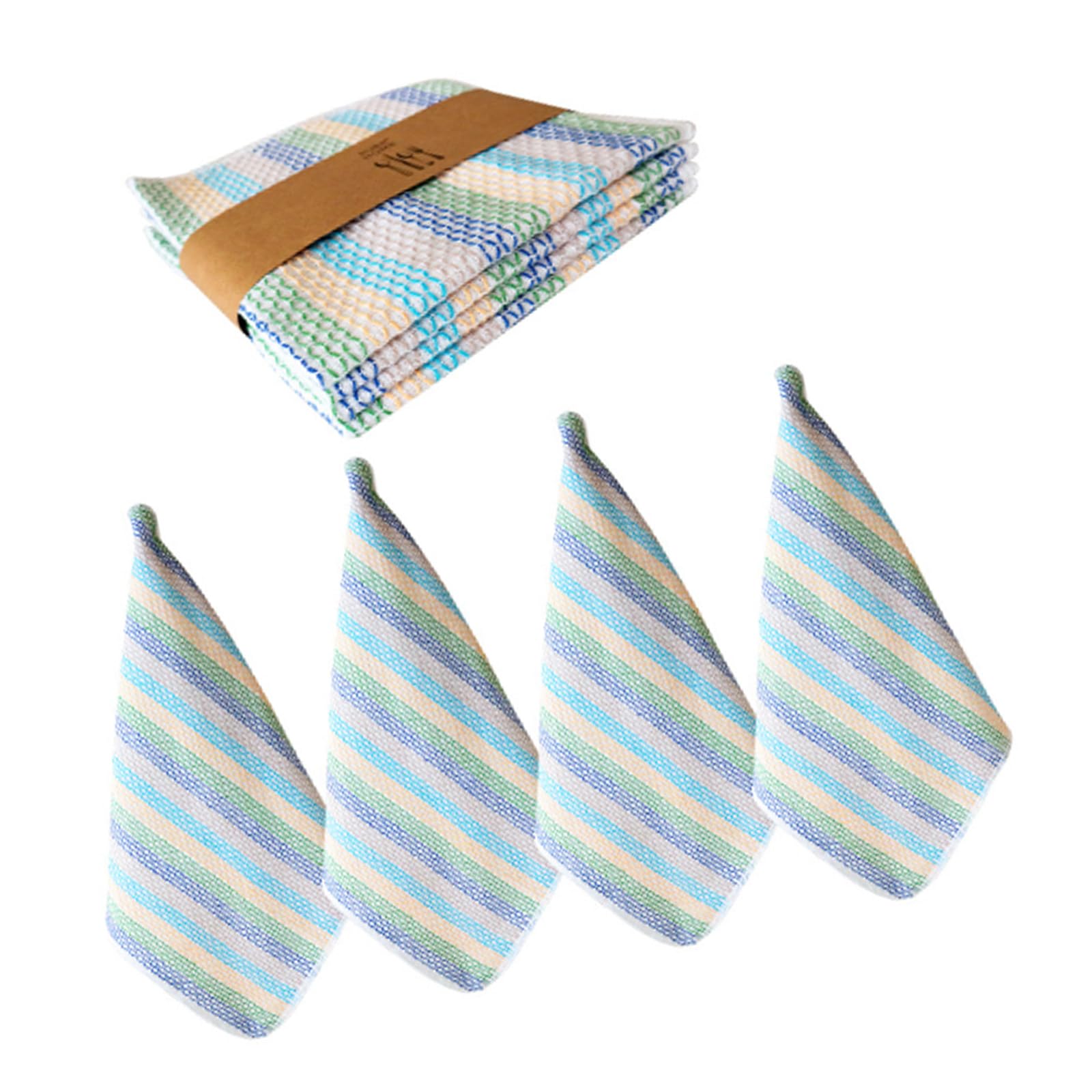 HDOYTXXM 4Pcs Soft Absorbent Cotton Kitchens Towels Quick Drying Dishwashing Cloths Cleaning Rag for Glassware Surfaces Kitchens Cloths Set