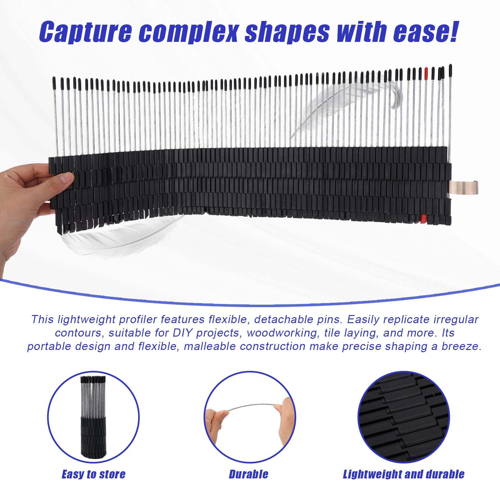 Outil de Profilage de Tuyaux Multi-Surfaces, Gabarit Coupe et Duplicateur Formes pour Carrelage et Sols pour Plomberie Amateur Professionnelle Adapté aux Tuyaux 0 à 15,2 cm