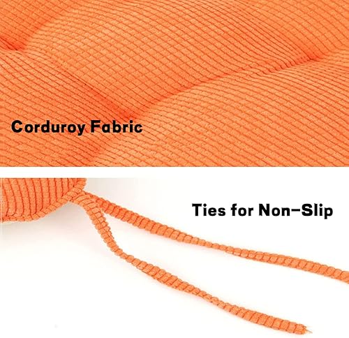 Miniatura 3 de ZZenSmot Cojín cuadrado grueso moderno con lazos tatami de pana antideslizante para silla de oficina, silla de oficina, color negro, 18 x 16