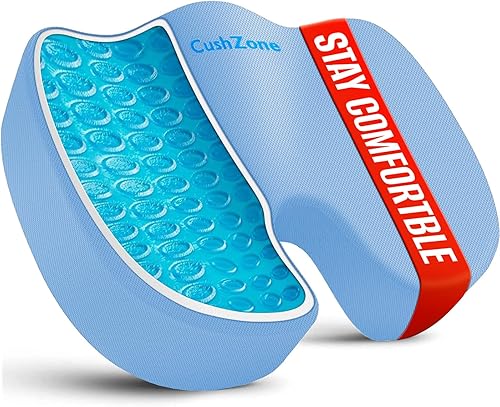 Miniatura 8 de Cojín de asiento para silla de oficina, cojín de espuma viscoelástica mejorada de gel refrescante para sentarse durante mucho tiempo, almohada para