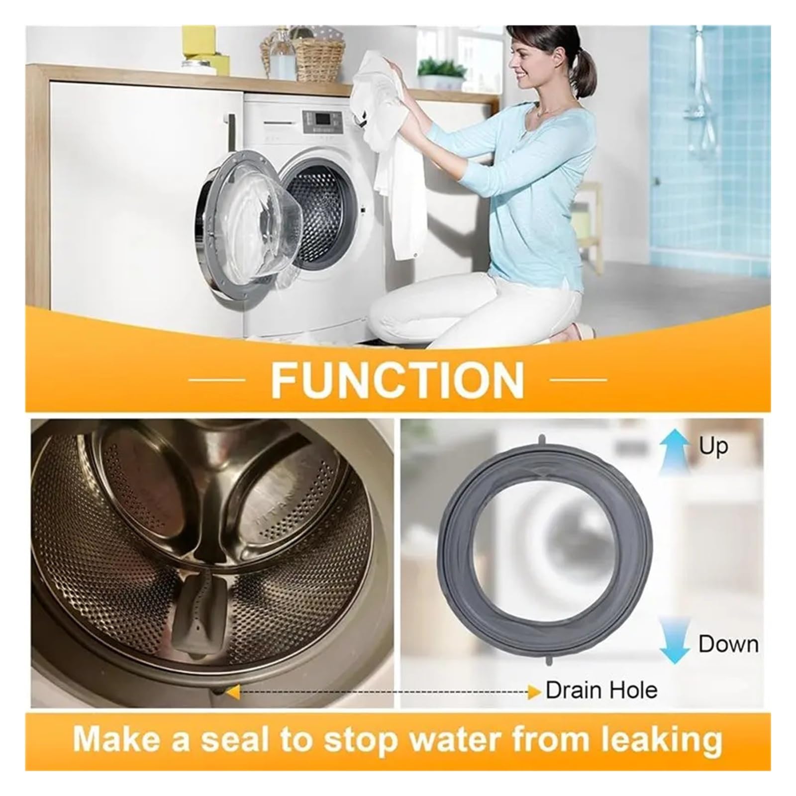 Compatible con Whirlpool, Junta de Puerta WPW10381562 Lavadora | WPW10381562/W10290499 maletero de puerta, junta de arandela, pieza de repuesto