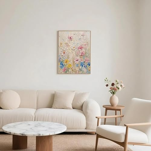 Miniatura 5 de Impresiones de flores silvestres flotantes, arte de pared de paisaje, impresiones botánicas de naturaleza, póster floral colorido, pintura de flores