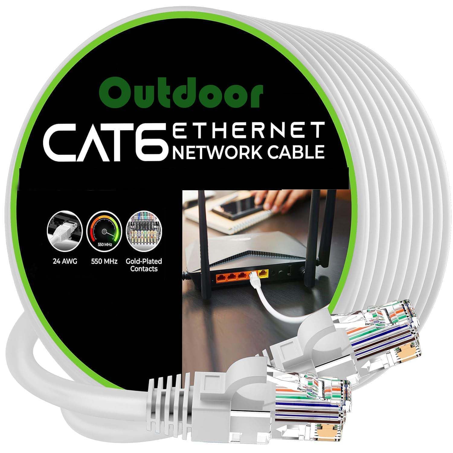 Sadow 60m Outdoor Cat6 Cable White - Image 1