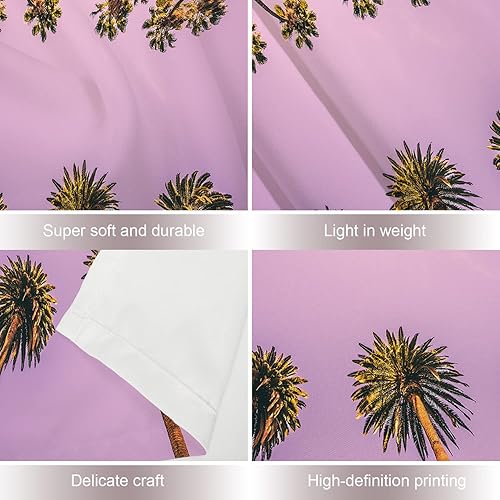 Miniatura 4 de Shrahala Tapiz de palmeras, Los Ángeles, California Playa al atardecer para colgar en la pared, tapiz grande psicodélico, tapiz decorativo para