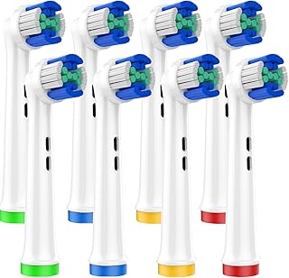 Oral B Toothbrush Head, Replacement Toothbrush Heads Compatible with Oral-B Braun, for Braun Oral-B Professional Care 500 600 1000 1500 2000 2500 3000 3757 5000 7000 7500 8000 and More Vitality Pro Smart Genius Electric Brush Heads (8 PCS)