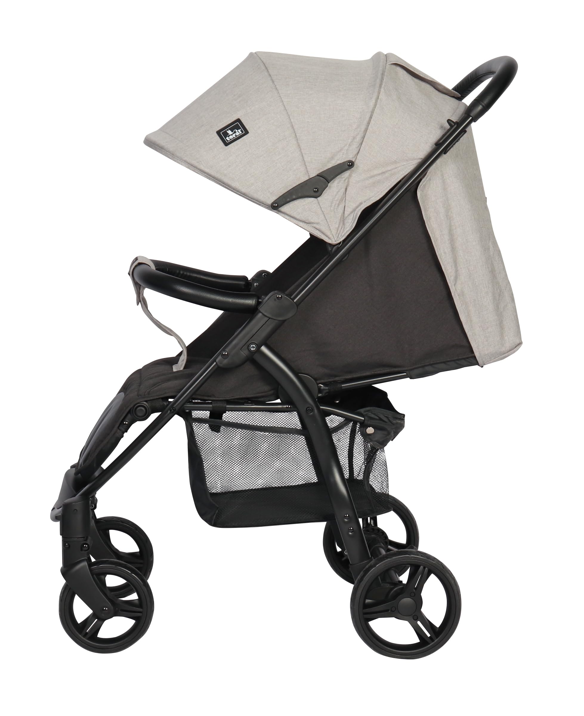 Toral Silla de Paseo Ligera Modelo Atenas hasta 22 kilos - Silla Paseo Ligera o Carrito bebe con Arnés, Respaldo Reclinable y con Capota Ajustable - Carro Bebe Color Gris