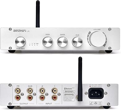 L1B Pure Class A Preamp 2.1 Channel Bass & Treble Sub Control | Linear Power Supply | Sub Output | Desktop & Bookshelf Active Speakers | Mini Hi-Fi Home Audio Preamplifier | ColorSilver