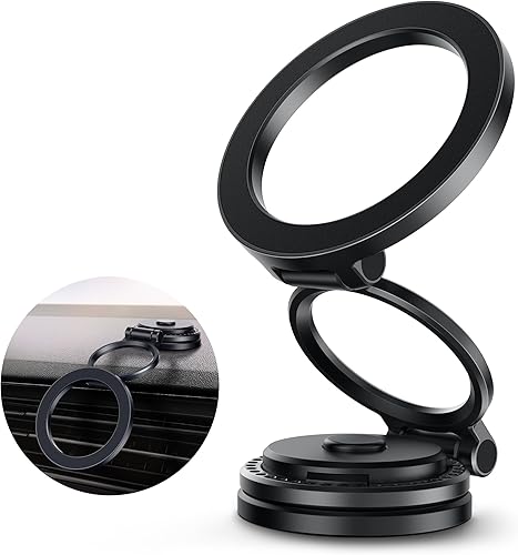 GolbinBox Soporte de teléfono para automóvil MagSafe rotación de 360 soporte de automóvil para iPhone con diseño de metal, soporte plegable para