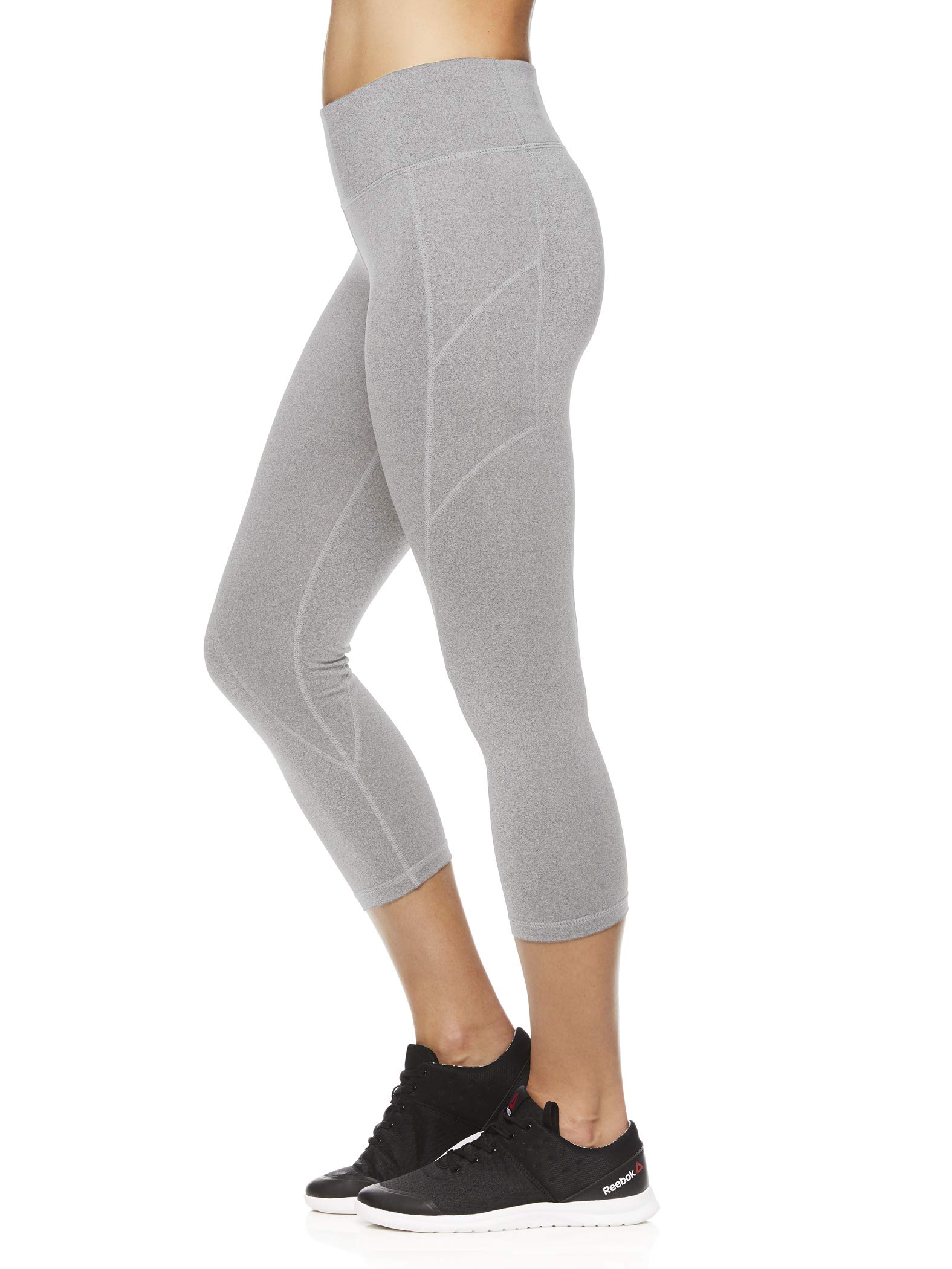 Reebok Leggings Capri estampados para mujer con cintura media y rendimiento de compresión