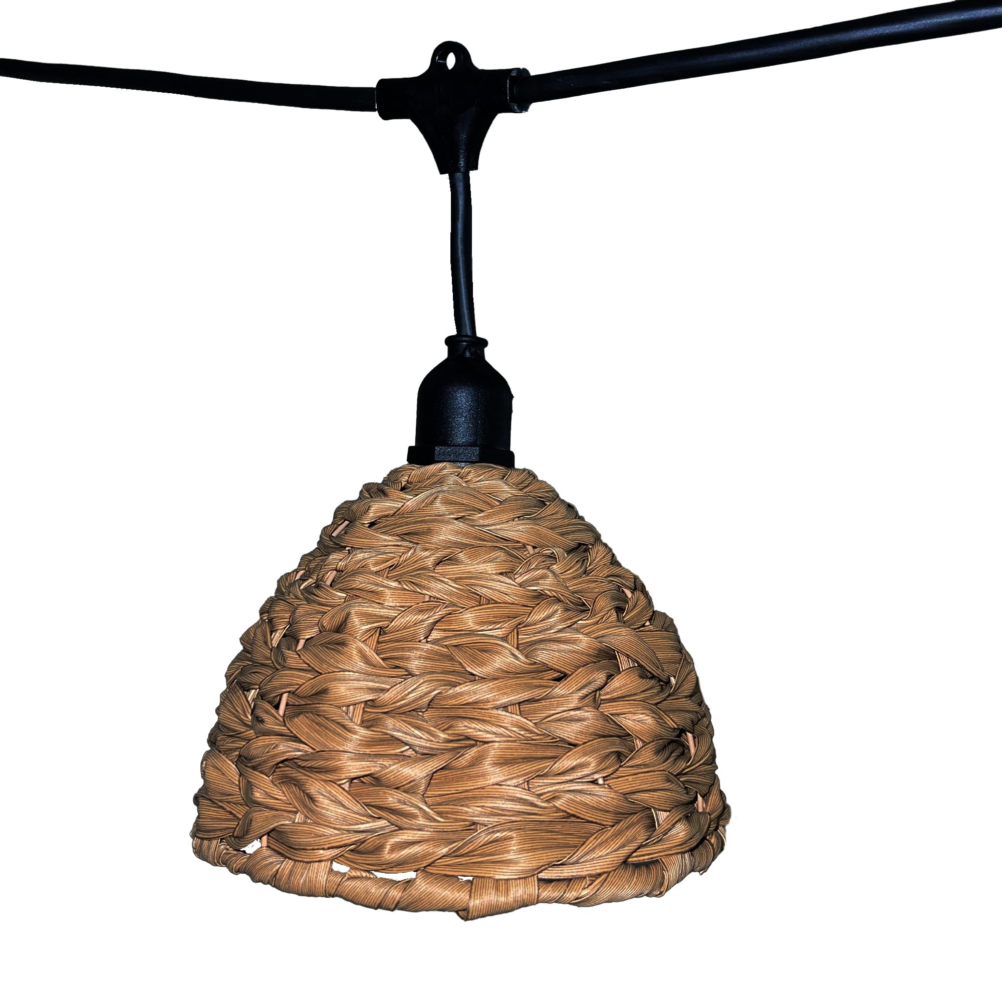 Lumisky Guirnalda de luces conectables para exteriores con pantalla de poliratán estilo bohemio 7 bombillas de filamento casquillo E27 LED blanco cálido MELLOW LIGHT 6m