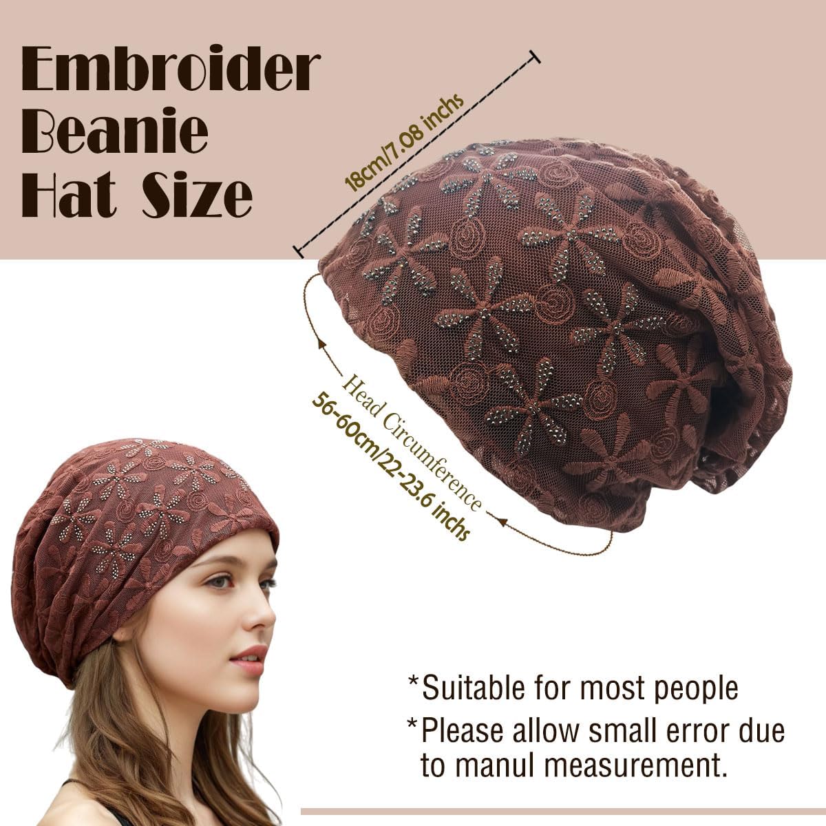 Soft Slouchy Beanie Fashion Style Soft Lightweight Daily Hat Skull Cap Headware for Women - Image 3