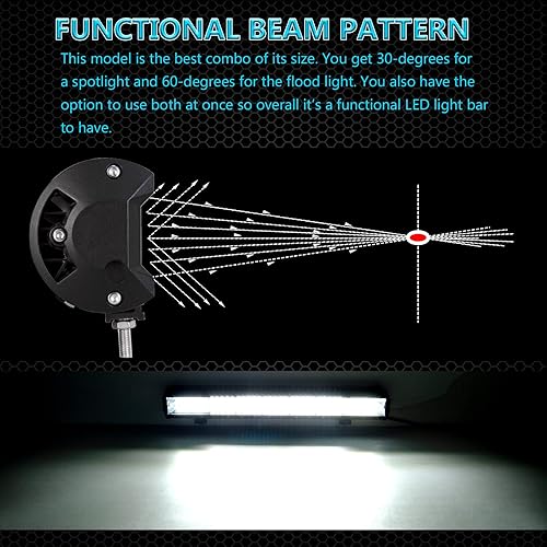 Miniatura 8 de RIGIDON Barra de luz de trabajo LED, luz de conducción de 23 pulgadas 570 W con soporte de soporte de montaje de placa de parachoques de número, kit