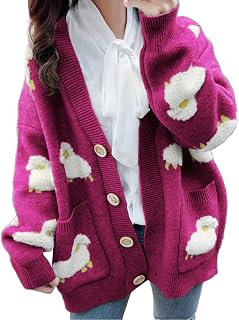 MKIUHNJ Sweat Jacket Women's Turquoise Women Casual Long Sleeve Knitted Front Open Fashion Loose Elegant Warm Oversized Knitted Jumper Cardigan with Black