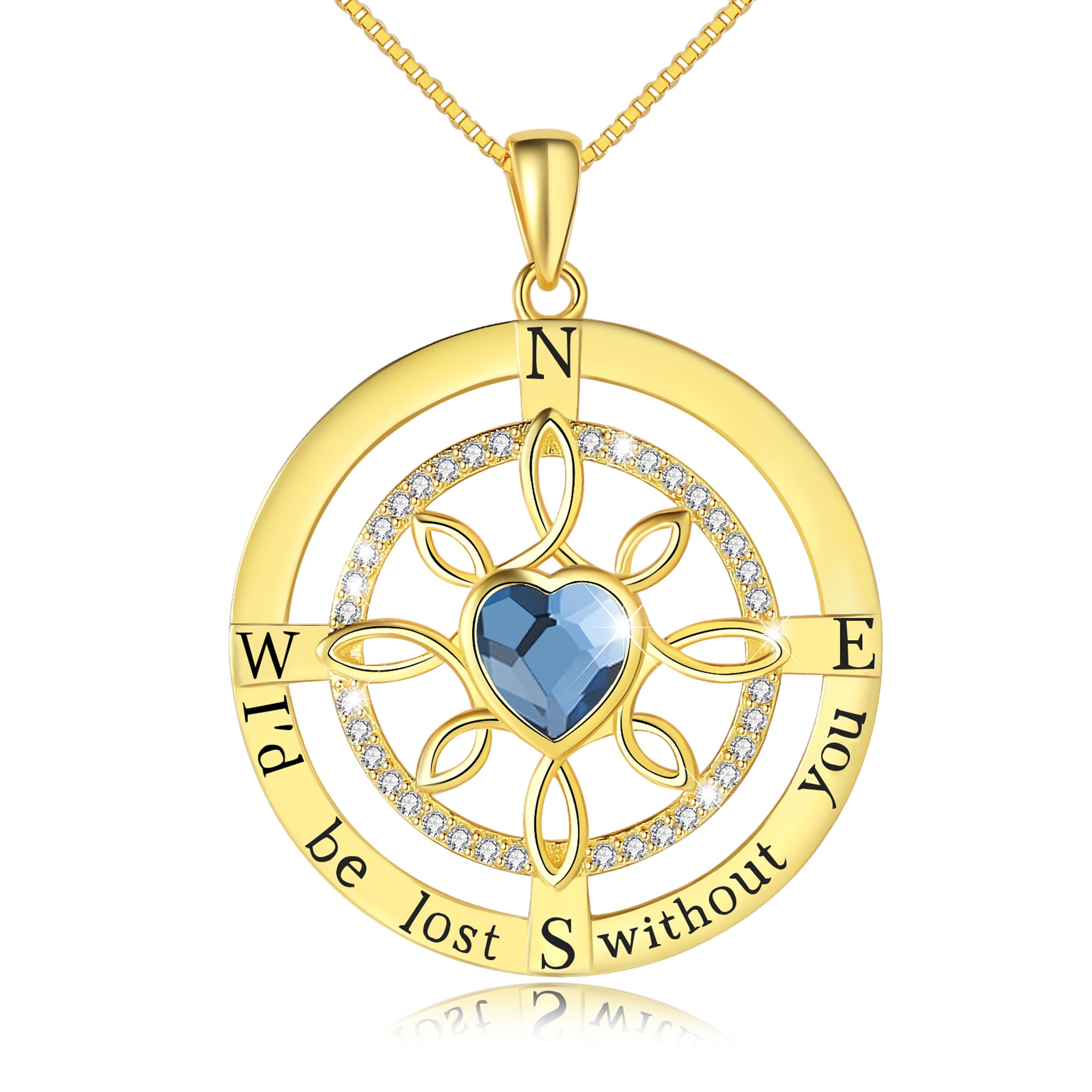 URMWMOO Compass necklace 925 Sterling Silver I'd be Lost Without you She Believed She Could so She Did Pendant Necklace Jewelry Birthday Anniversary