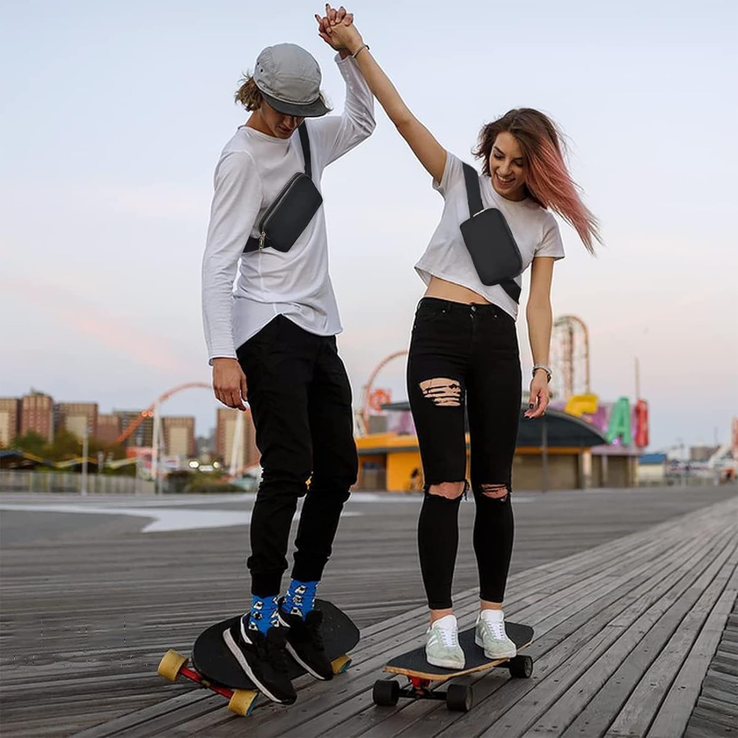 Geestock Small Belt Bag, Fanny Packs for Women&Men, Fashionable Waterproof Waist Pack, Crossbody Bag Purse, Everywhere Belt Bag, with Adjustable Strap for Traveling, Hiking, Running, Cycling - Image 2