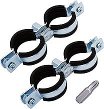 SKIR'CO (2 Stück) Doppelrohrträger mit Gummifutter für 32-36mm Rohre, Rohrschellen, Rohrträger für Wand- und Deckenmontage