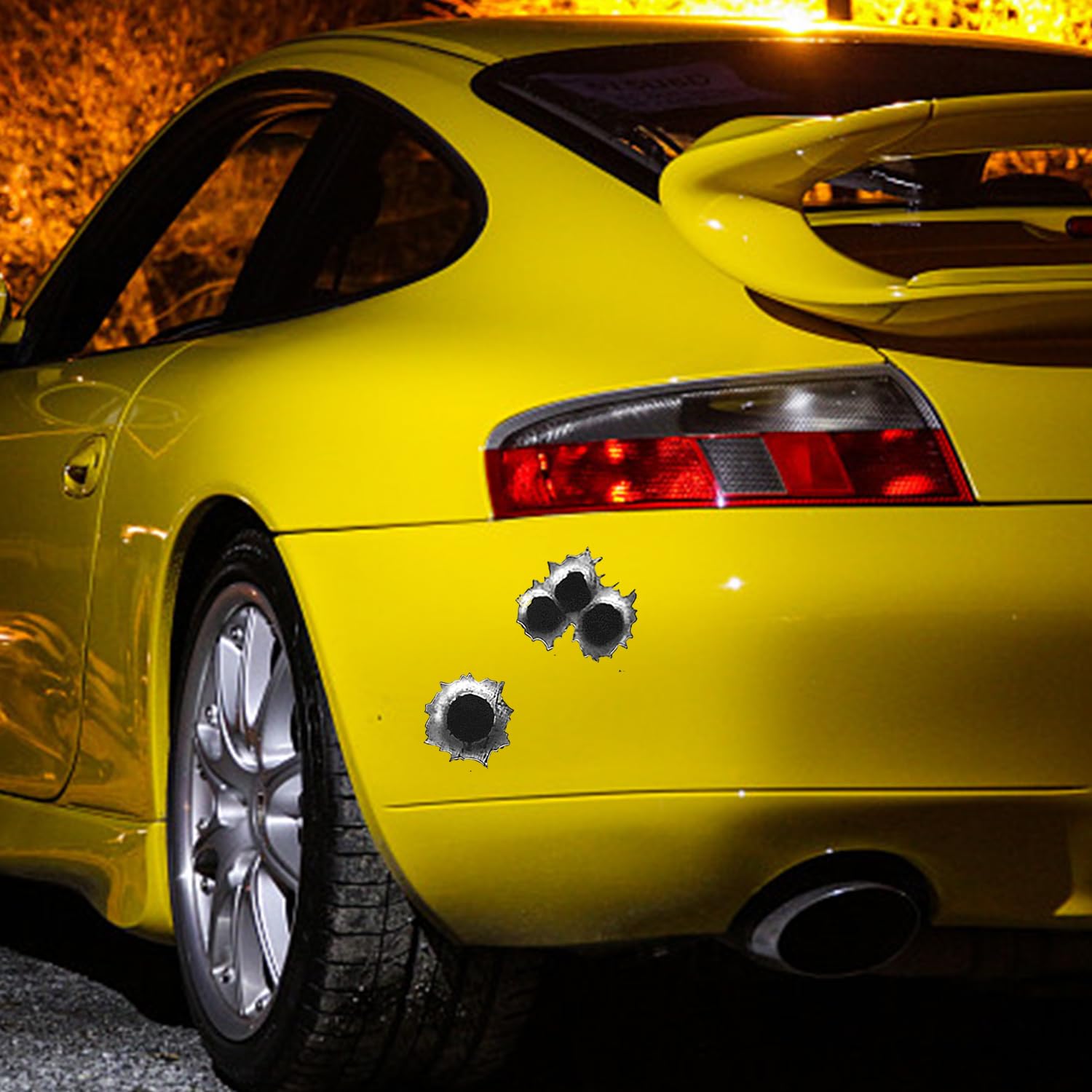 3 Stück Einschussloch Aufkleber - Wiederverwendbare PVC Dekoration