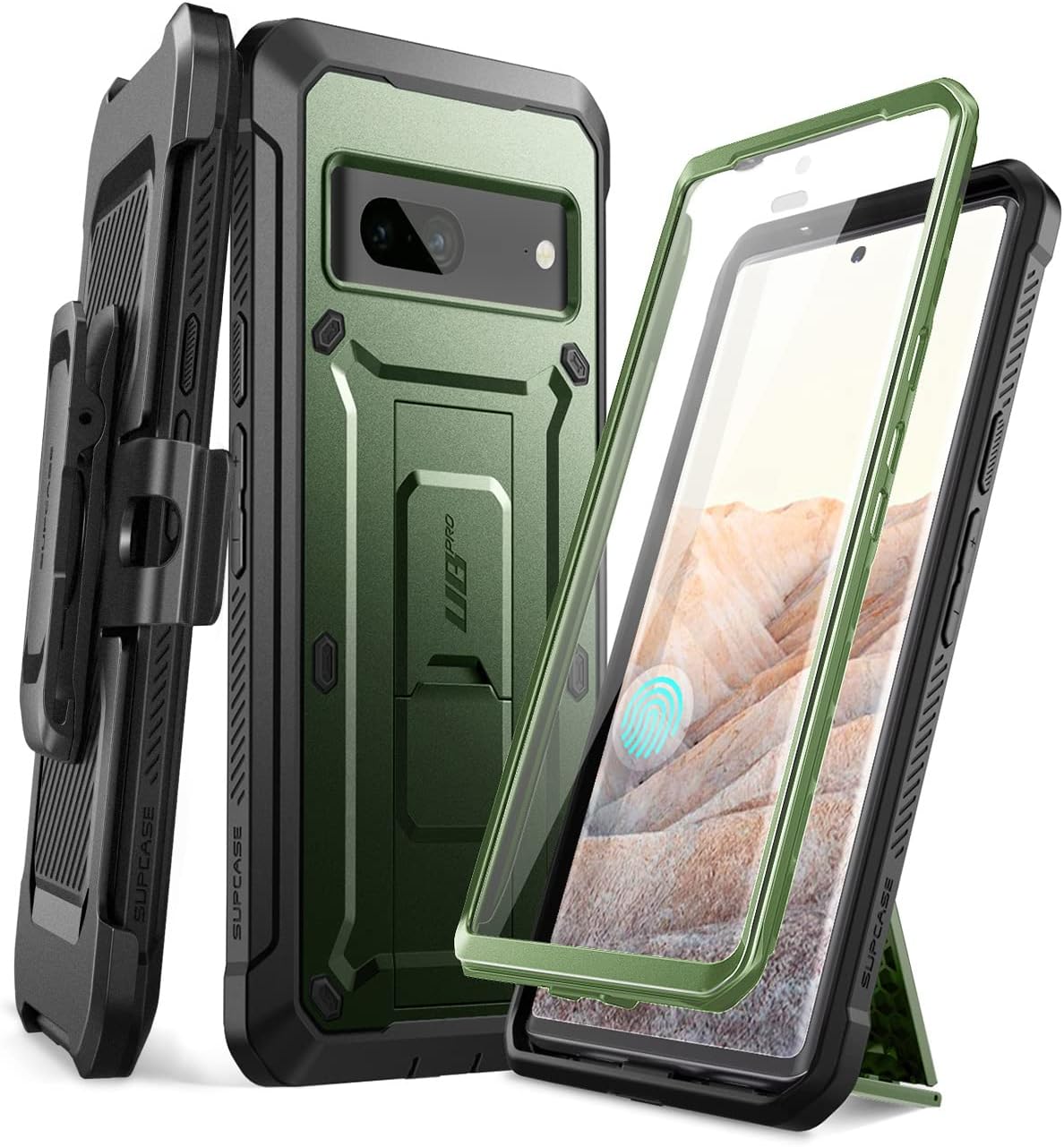 SUPCASE Unicorn Beetle Pro Series Case for Google Pixel 7 (2022 Release), Full-Body Rugged Belt-Clip & Kickstand Case with Built-in Screen Protector (Guldan)