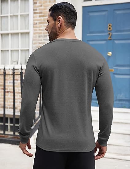 COOFANDY Henley shirt met lange mouwen voor heren, lange mouwen, basic COOFANDY Henley shirt met lange mouwen voor heren, lange mouwen, basic
