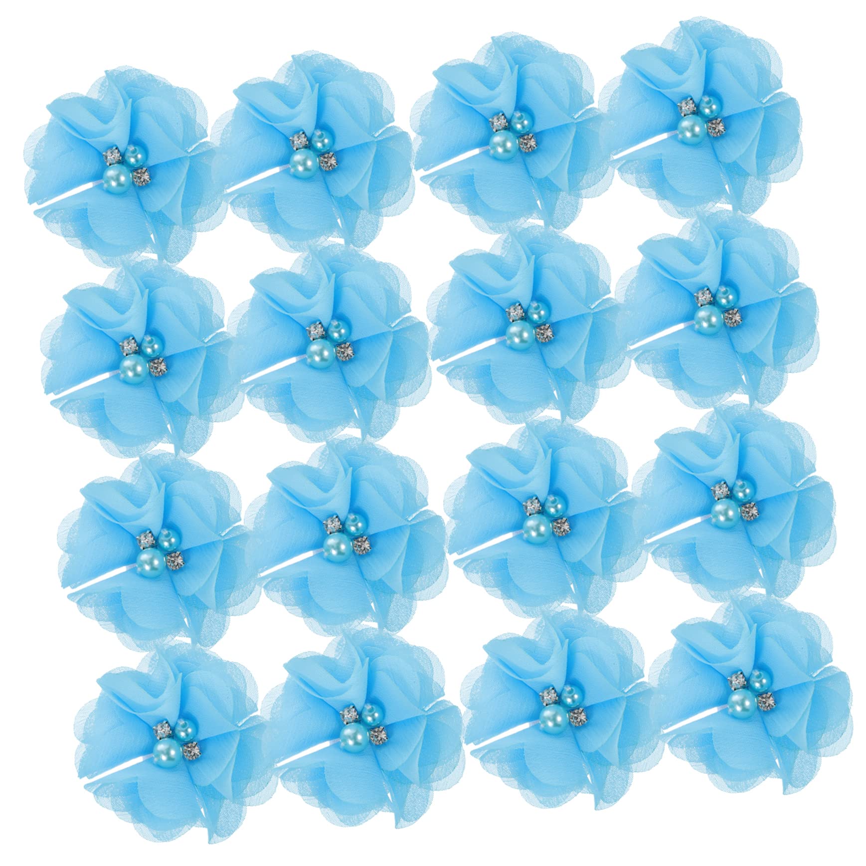 Operitacx 90stücke Chiffon Blumen Mit Strass Und Perlen Für Bastelarbeiten Haarschmuck Dekoration Hochzeiten Und Kleidung Zartes Design