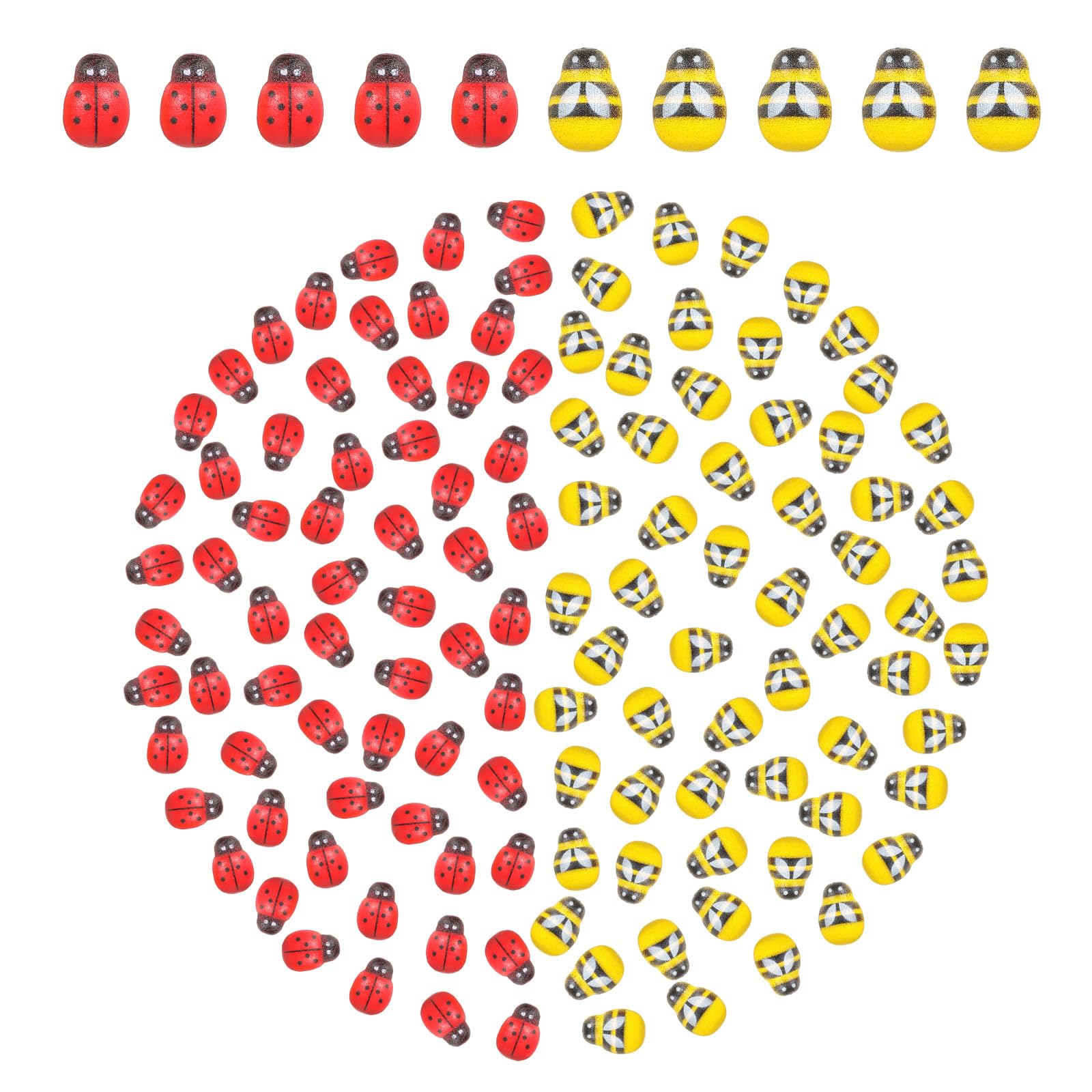 Guduling 300 Pcs Ladybirds,Mini Self Adhesive Bees Ladybirds Embellishments Stickers,for DIY Scrapbooking, Fairy Garden, Card Making & Kids Craft Projects