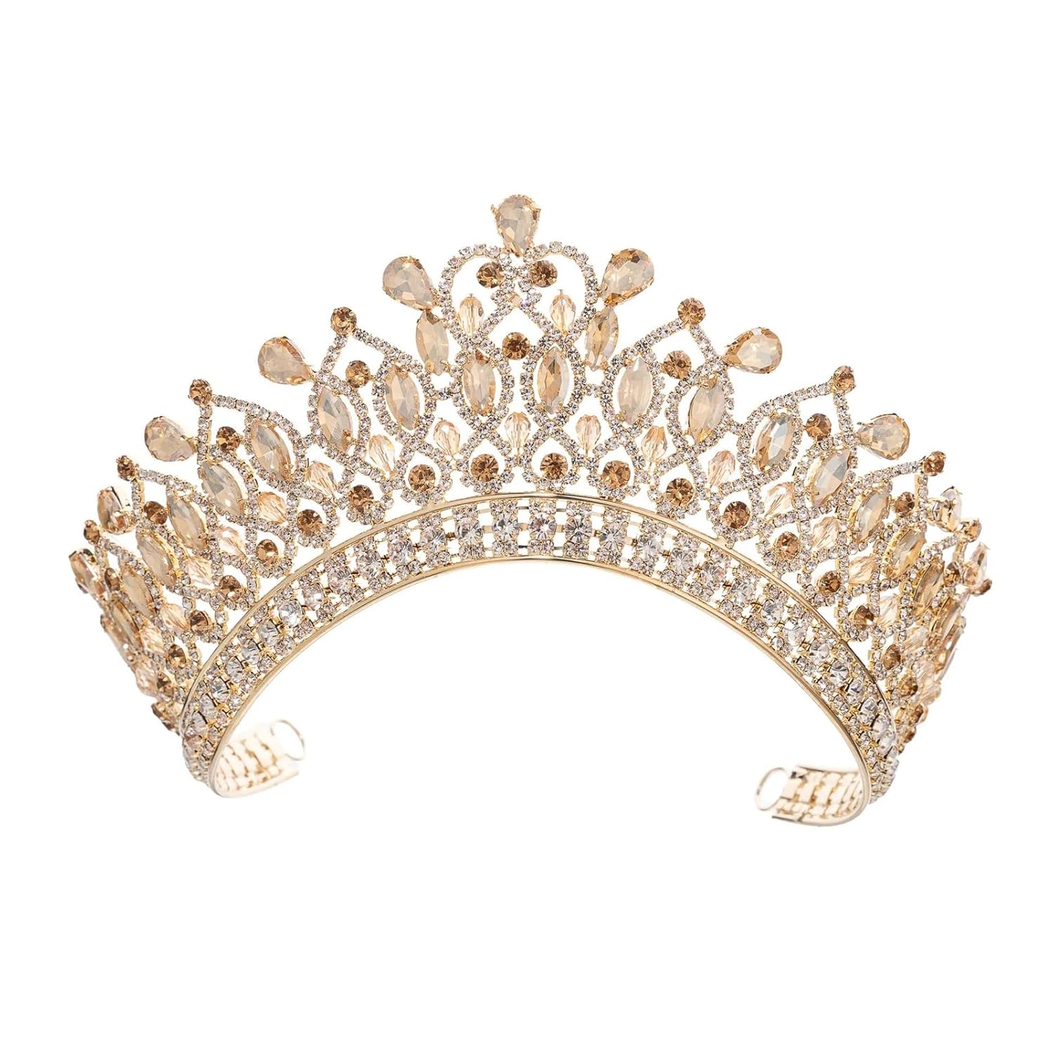 Large Luxury Crystal Tiara Crown For Women Tall Rhinestone Queen Princess Headpiece Bridal Wedding Prom Birthday Hair Accessories