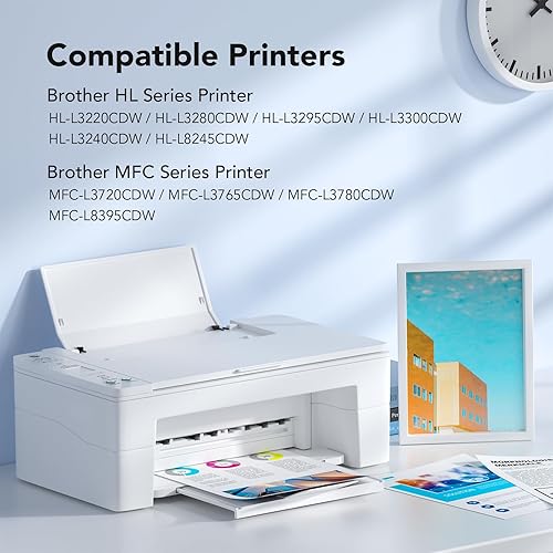 Vista 15 de TN227 TN223 - Paquete de 4 cartuchos de repuesto para tóner TN 227 TN-227 TN-223 funciona con impresora MFC-L3710CW MFC-L3750CDW MFC-L3770CDW TN227