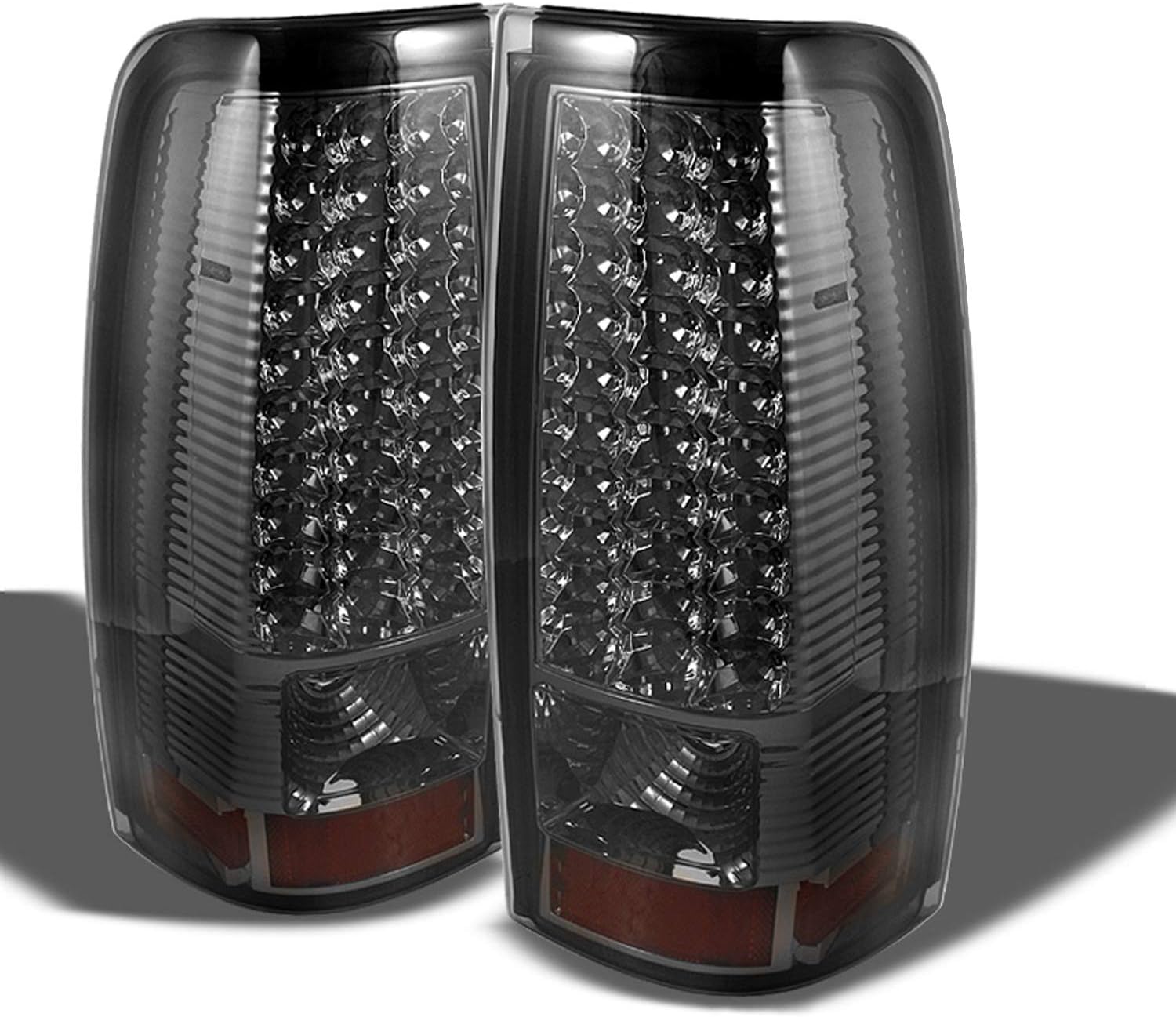 AKKON - For 1999-2002 Chevrolet Silverado 09-06 GMC Sierra LED Tail Lamps w/ 3rd Brake Light - Chrome Housing Smoke Lens