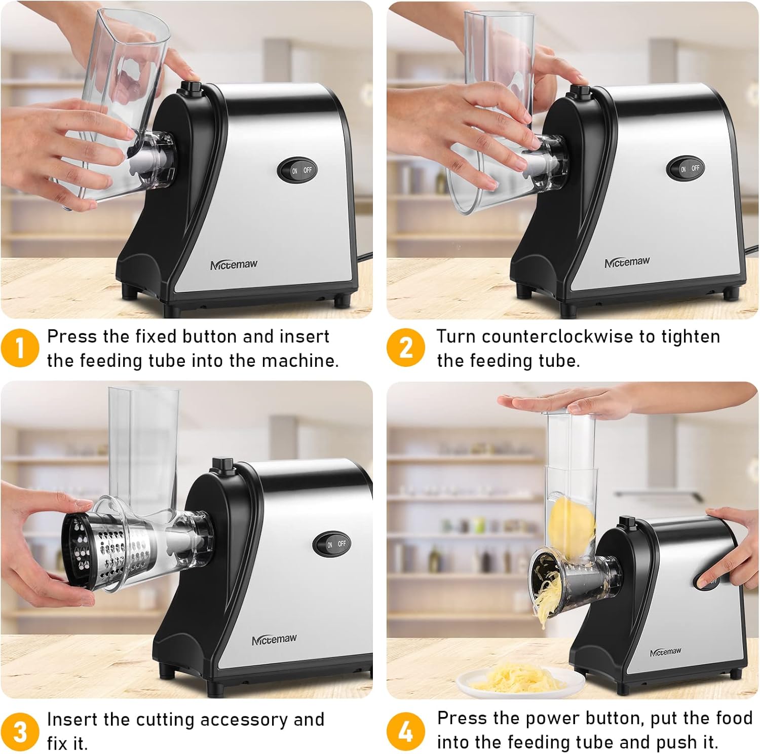 Step-by-step assembly guide for the Nictemaw Electric Vegetable Slicer