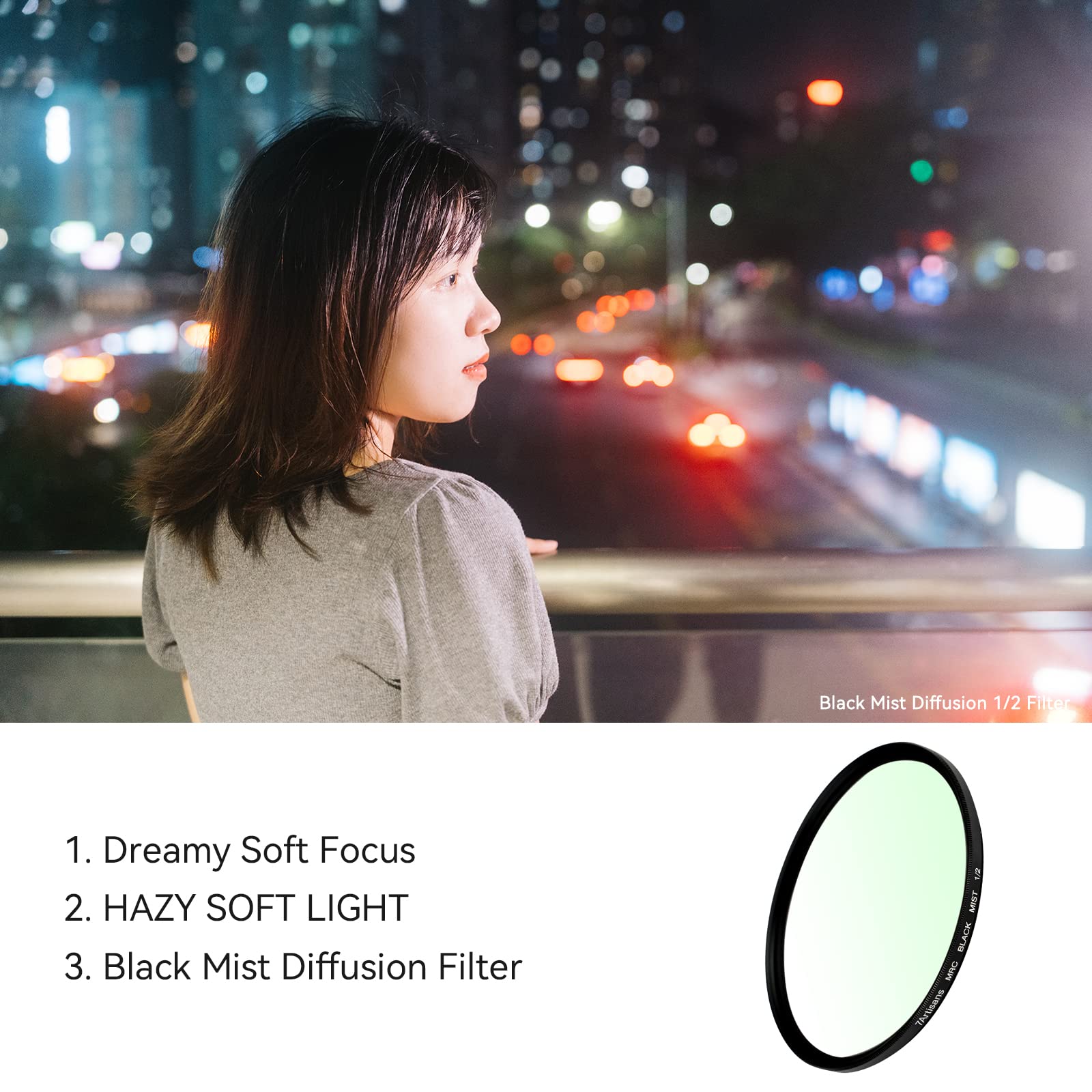 Filtre à Brume Noir 7artisans 1/2 - Effet Diffuseur Doux Et Cinématographique Pour Objectif 67mm