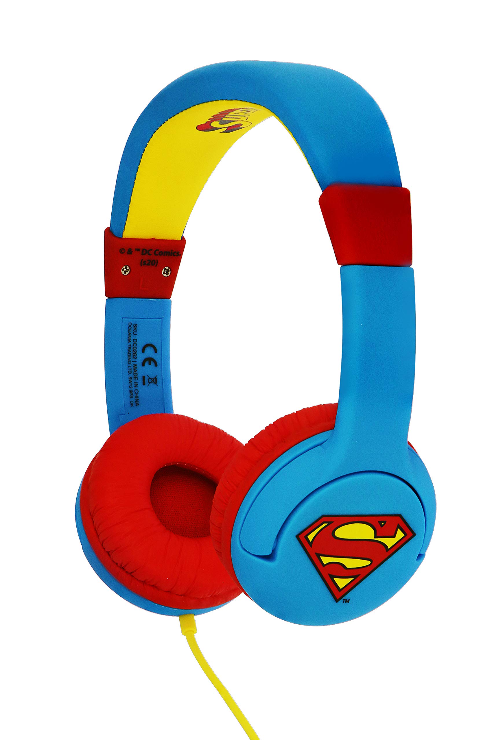 OTL Auriculares Infantiles Superman con Volumen Limitado para NIÑOS DE 3 A 7 AÑOS
