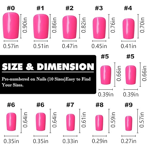 Miniatura 8 de LoveOurHome 240 uñas postizas cuadradas medianas a presión, uñas postizas cuadradas a presión, uñas postizas de gel, uñas postizas de color, uñas