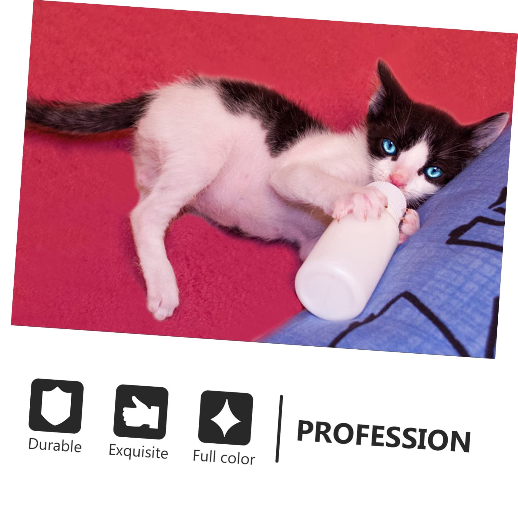 SUPVOX Dog Cat Feeding Supplies 4 Pack of 50ml Pet Bottles Scale Plastic Compact for Newborn Pets