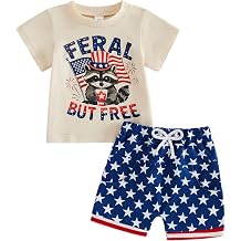 Sejardin Baby Boy 4th of July Outfit Infant Summer Clothes Letter Graphic Print Short Sleeve T Shirt Tops and Shorts Set
