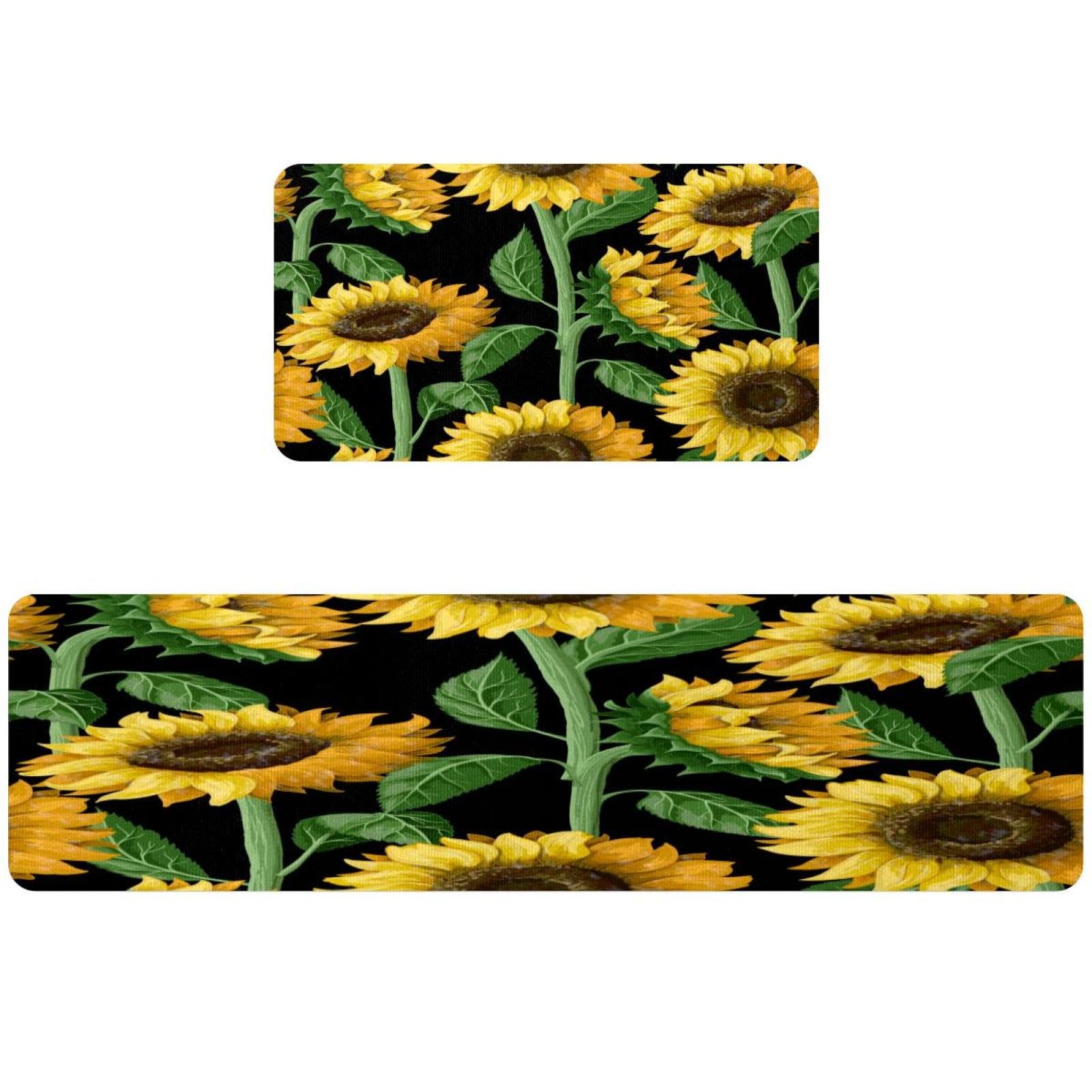 Tapis de cuisine motif tournesols pour égayer couloir et buanderie