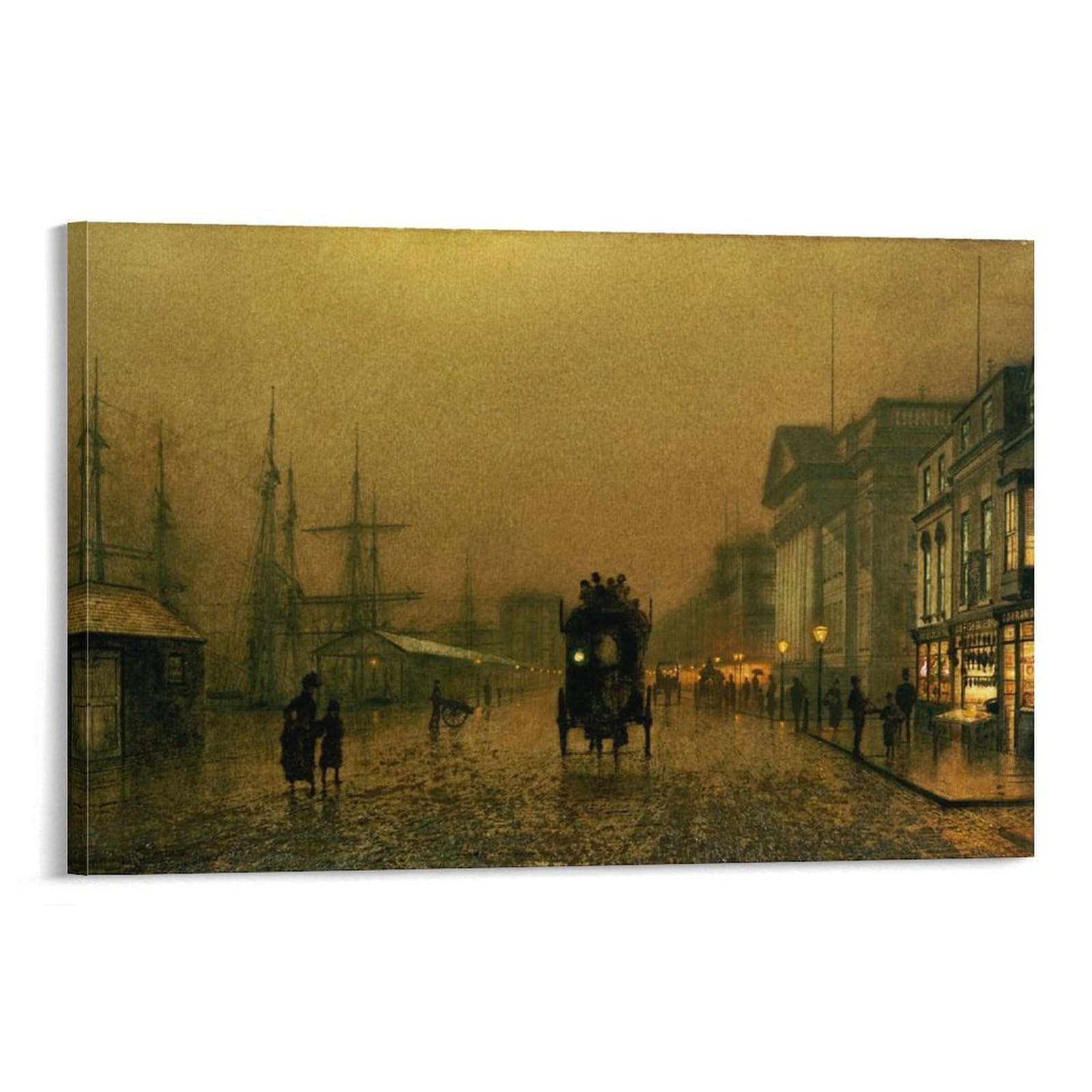 Salthouse Dock, Liverpool By John_Atkinson_Grimshaw Wall Art Prints Poster Picture Print Canvas Poster Wall Paint Art Posters Decor Modern Home Artworks 12x18inch(30x45cm)