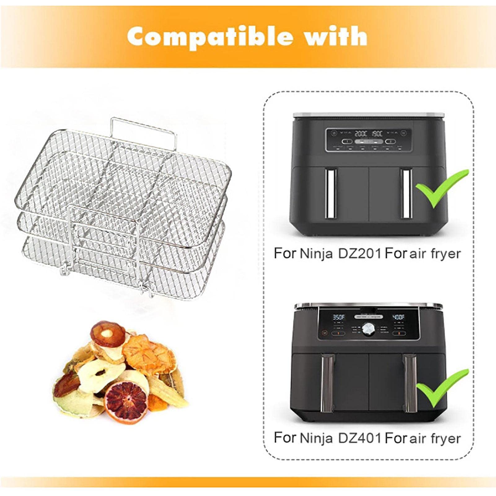 Support De Friteuse à Air Pour Déshydrateur Ninja Foodi – Support De Déshydrateur à 3 Couches En Acier Inoxydable | Déshydrateur De Qualité Alimentaire Compatible Avec Les Accessoires De Barbecue