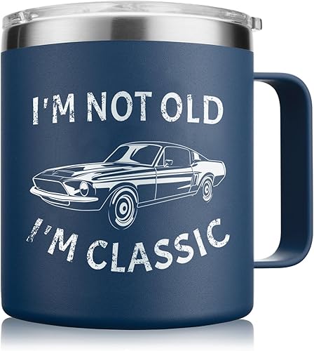 NOWWISH Regalos de cumpleaños para hombres, taza de café clásica con la frase "I'm Not Old I'm Classic", regalos de jubilación para él, regalos