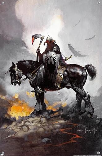 Miniatura 4 de Trends International Frank Frazetta - Póster de pared de Death Dealer 1, 14.72 x 22.37 pulgadas, paquete de póster premium y alfiler