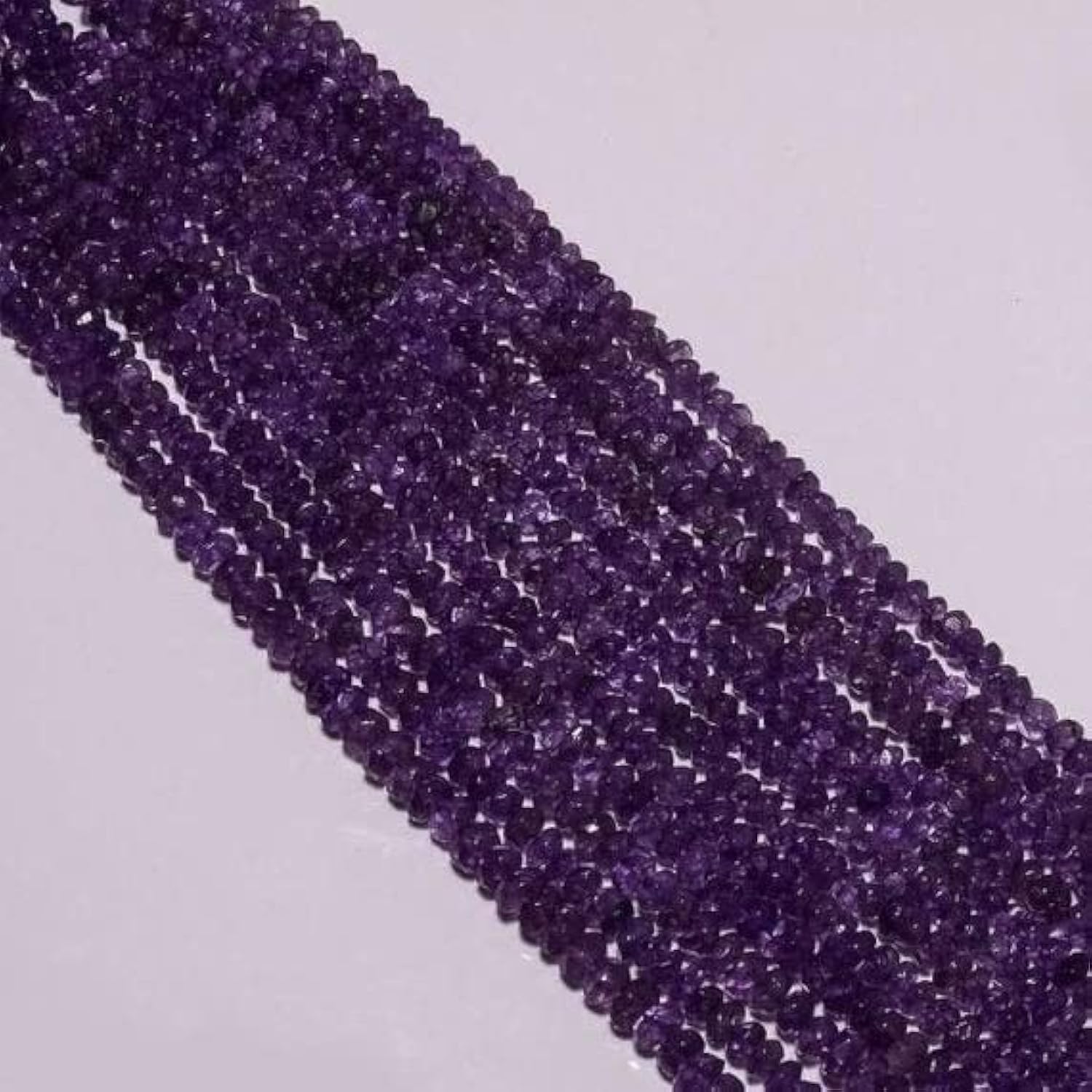 Perles en améthyste fine facettée de 4-5mm, fil de pierres naturelles de qualité supérieure