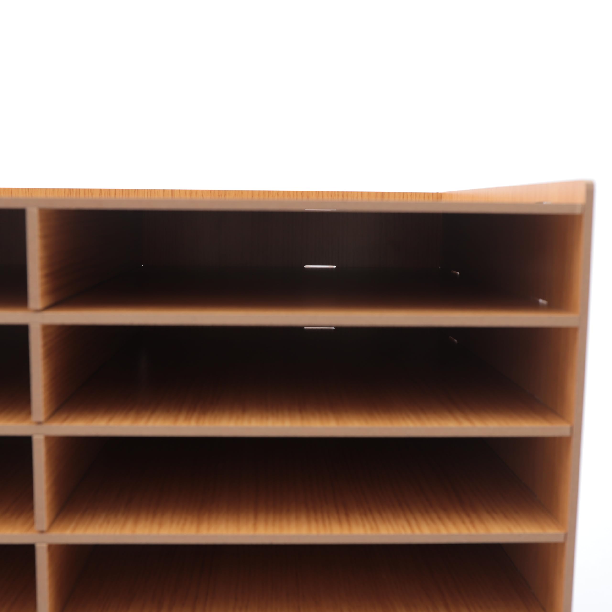 Vaschetta portadocumenti da 5 mm, 18 scomparti, in legno, per ufficio, studio, scuola, ufficio (rovere dorato)